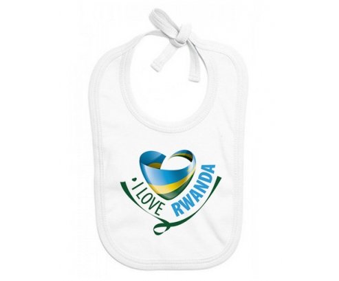 Bavoir bébé personnalisé I Love Rwanda