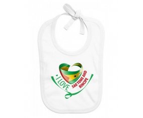 Bavoir bébé personnalisé I Love Sao Tome and Rincipe
