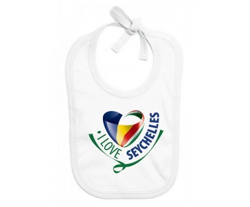 Bavoir bébé personnalisé I Love Seychelles