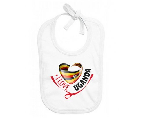 Bavoir bébé personnalisé I Love Uganda