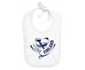 Bavoir bébé personnalisé I Love Finland