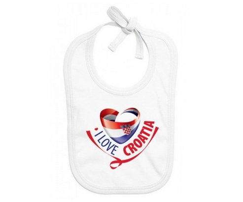 Bavoir bébé personnalisé I Love Croatia