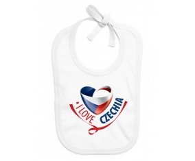 Bavoir bébé personnalisé I Love Czechia