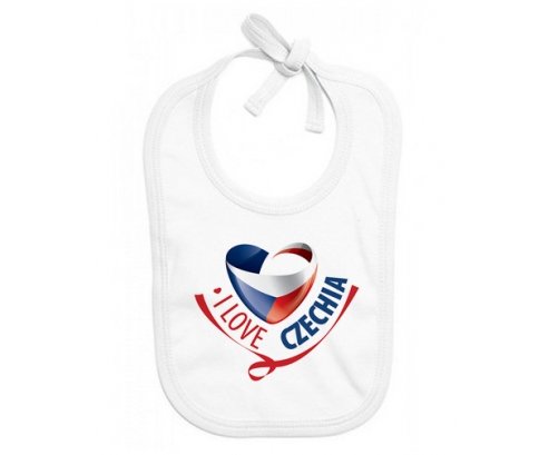 Bavoir bébé personnalisé I Love Czechia