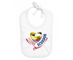 Bavoir bébé personnalisé I Love Ecuador