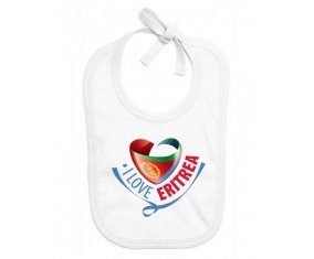 Bavoir bébé personnalisé I Love Eritrea