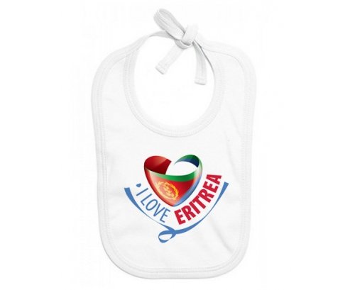 Bavoir bébé personnalisé I Love Eritrea
