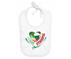 Bavoir bébé personnalisé I Love Ethiopia