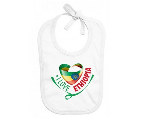Bavoir bébé personnalisé I Love Ethiopia