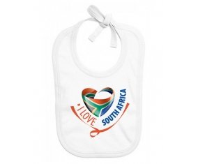 Bavoir bébé personnalisé I Love South Africa