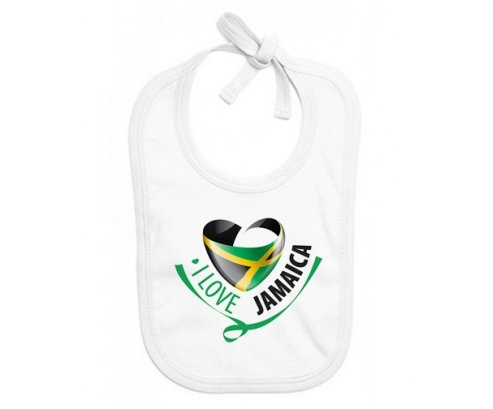 Bavoir bébé personnalisé I Love Jamaica
