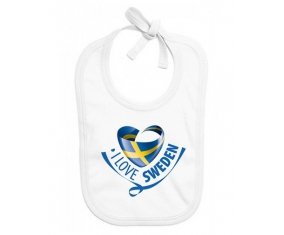 Bavoir bébé personnalisé I Love Sweden