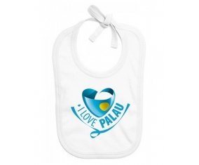 Bavoir bébé personnalisé I Love Palau