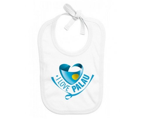 Bavoir bébé personnalisé I Love Palau