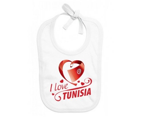 Bavoir bébé personnalisé I love Tunisia design 1 Bavoir bébé personnalisé I love Tunisia design 1