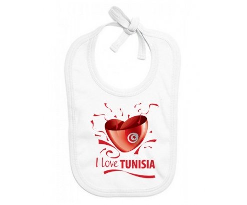 Bavoir bébé personnalisé I love Tunisia design 2 Bavoir bébé personnalisé I love Tunisia design 2