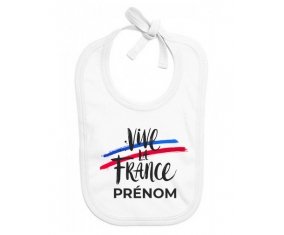 Bavoir bébé personnalisé Vive la France avec prénom