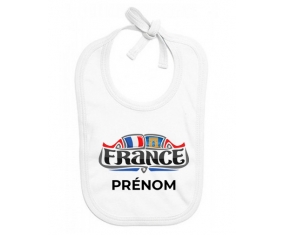 Bavoir bébé personnalisé Flag France design 2 avec prénom