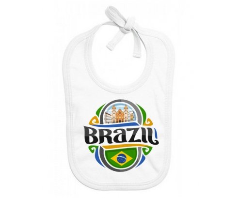 Bavoir bébé personnalisé Flag Brazil