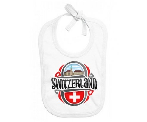 Bavoir bébé personnalisé Flag Switzerland