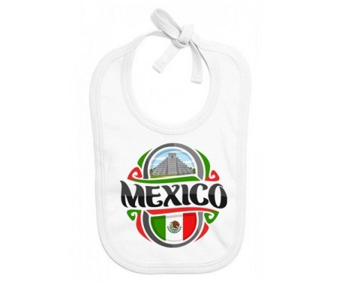 Bavoir bébé personnalisé Flag Mexico