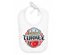 Bavoir bébé personnalisé Flag Turkey