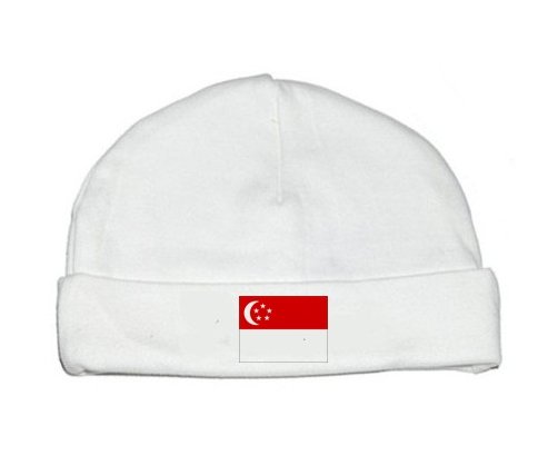 Bonnet bébé personnalisé Drapeau Singapour