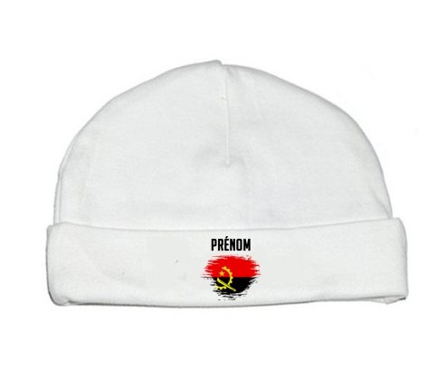 Bonnet bébé personnalisé Drapeau effet pinceau Angola avec prénom