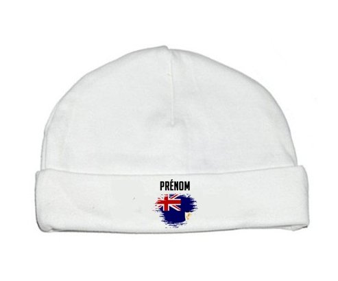 Bonnet bébé personnalisé Drapeau effet pinceau Anguilla avec prénom