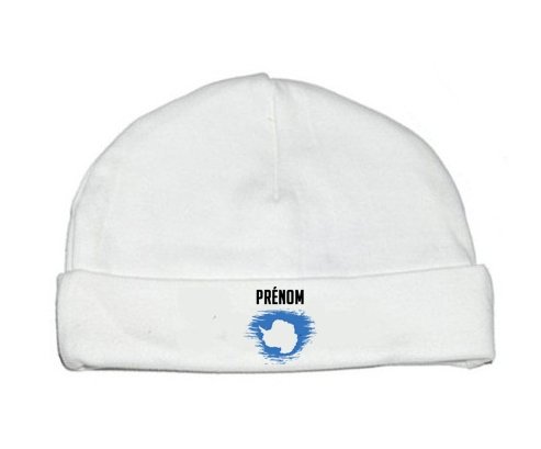 Bonnet bébé personnalisé Drapeau effet pinceau Antarctique avec prénom