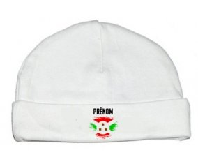 Drapeau effet pinceau Burundi avec prénom : Bonnet bébé