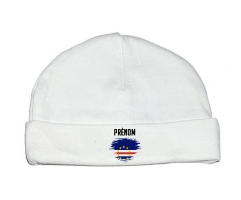 Bonnet bébé personnalisé Drapeau effet pinceau Cap-Vert avec prénom