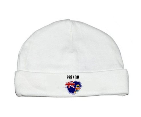 Bonnet bébé personnalisé Drapeau effet pinceau Îles Caïmans avec prénom