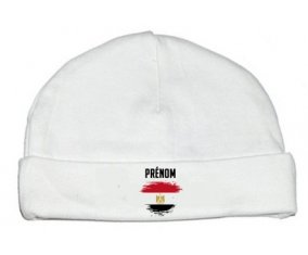 Bonnet bébé personnalisé Drapeau effet pinceau Egypte avec prénom