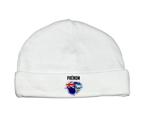 Bonnet bébé personnalisé Drapeau effet pinceau les îles Falkland avec prénom
