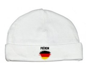 Bonnet bébé personnalisé Drapeau effet pinceau Allemagne avec prénom