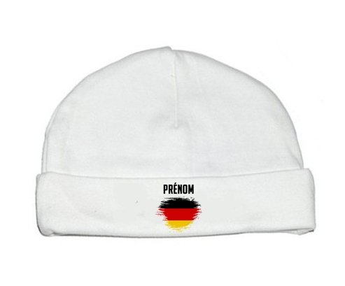 Bonnet bébé personnalisé Drapeau effet pinceau Allemagne avec prénom