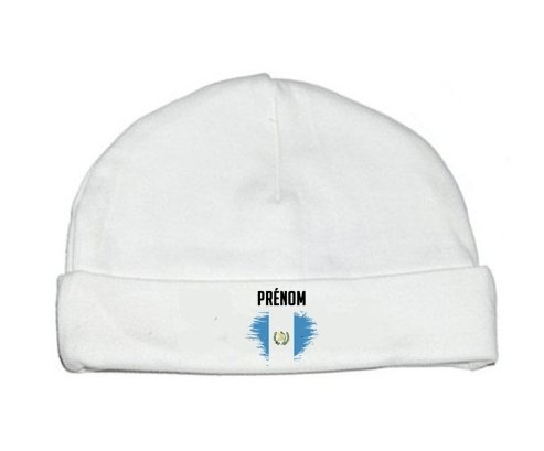 Bonnet bébé personnalisé Drapeau effet pinceau Guatemala avec prénom