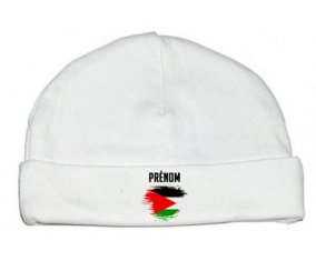 Drapeau effet pinceau Jordan avec prénom : Bonnet bébé