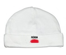 Drapeau effet pinceau Monaco avec prénom : Bonnet bébé