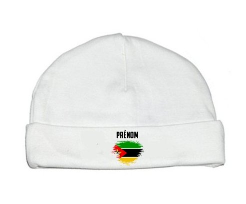 Bonnet bébé personnalisé Drapeau effet pinceau Mozambique avec prénom