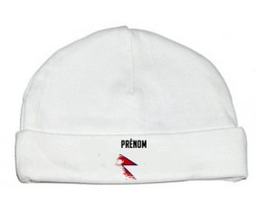 Drapeau effet pinceau Népal avec prénom : Bonnet bébé