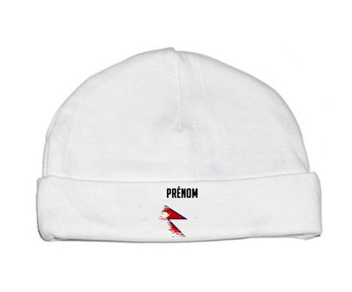 Bonnet bébé personnalisé Drapeau effet pinceau Népal avec prénom
