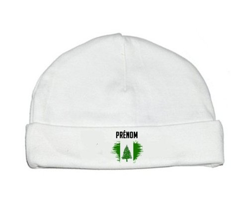 Bonnet bébé personnalisé Drapeau effet pinceau l'ile de Norfolk avec prénom