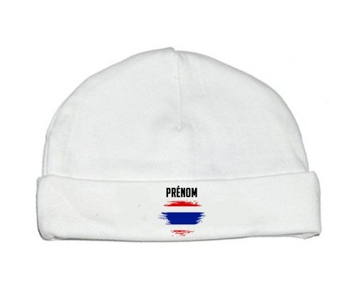 Bonnet bébé personnalisé Drapeau effet pinceau Thaïlande avec prénom