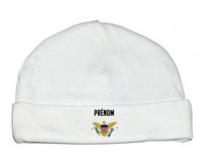 Drapeau effet pinceau Îles Vierges britanniques avec prénom : Bonnet bébé