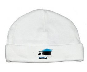 Bonnet bébé personnalisé Estonia maps