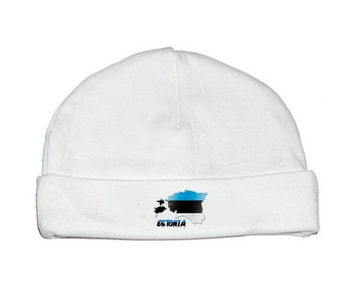 Bonnet bébé personnalisé Estonia maps