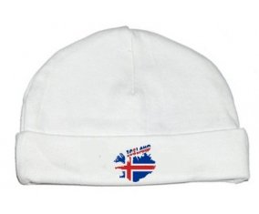 Bonnet bébé personnalisé Iceland maps