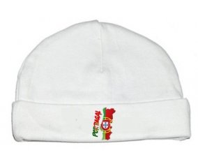 Bonnet bébé personnalisé Portugal maps